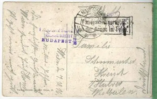 Wien, Kunsthistorisches Museum 1916, Verlag: Brüder Kantor, Wien, FELD-,Postkarte ohne Frankatur, mit Stempel, 8.10.16