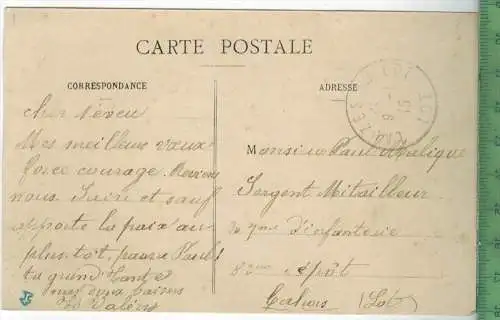Environs de Labastide-Murat 1915Verlag:  Postkarteohne Frankatur  mit Stempel, LAUZES DU LOT 9.1.15MIT BEFÖRDERUNGSSPURE