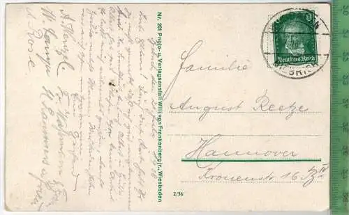 Wiesbaden, Total vom Neroberg 1928 Verlag: Willi von Frenkenberg jr. Postkarte mit Frankatur  und Stempel, WIESBADEN