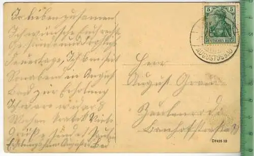 Augustusbad 1910/1920, Verlag: -------,  Postkarte mit Frankatur  und Stempel, ----- MIT BEFÖRDERUNGSSPUREN,