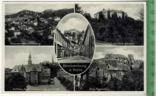 Blankenburg a. Harz 1938, Verlag: W.ST.B., Postkarte mit Frankatur  und Stempel, BLANKENBURG  8.7.38