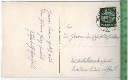 Blankenburg a. Harz 1938, Verlag: W.ST.B., Postkarte mit Frankatur  und Stempel, BLANKENBURG  8.7.38