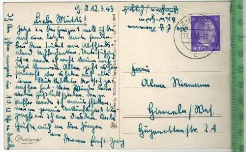 Schwarzenberg im Erzgebirge 1943,  Verlag: Wilhelm Vogel, Schwarzenberg , Postkarte mit Frankatur  und Stempel,