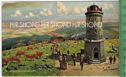 Brocken Oilette Künstlerkarte, Raphael Tuck & Sons, Verlag: Rudolph Schade, POSTKARTE, linke obere Ecke mit Farbabrieb