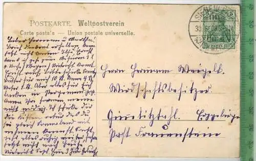Bad Berggiesshübel, Partie b. Sächs. Haus,  Verlag: Paul Heine, Dresden, Postkarte mit Frankatur, mit Stempel,