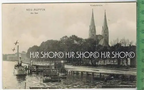 Neu-Ruppin am See Verlag: Carl Schmutzler, Neu Ruppin, Postkarte mit Frankatur,  mit Stempel, NEURUPPIN  1.2.08