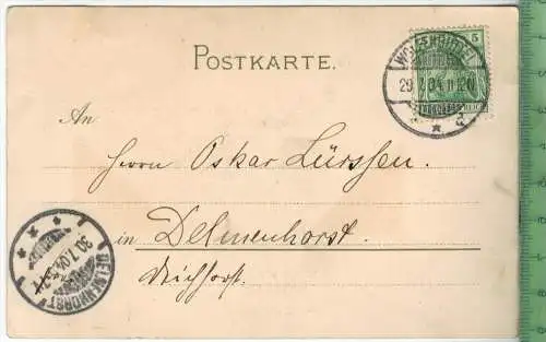 Künstlerkarte, Verlag: ----, Postkarte mit Frankatur,  mit Stempel, WOLFENBÜTTEL  29.7.04,  DELMENHORST  30.7.04