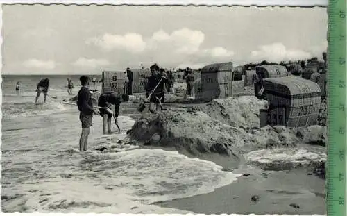 Nordseeheilbad Cuxhafen-Duhnen, Überschwemmung Verlag: Otto Schulze, Cuxhafen, Postkarte mit Frankatur, mit Stempel, CUX