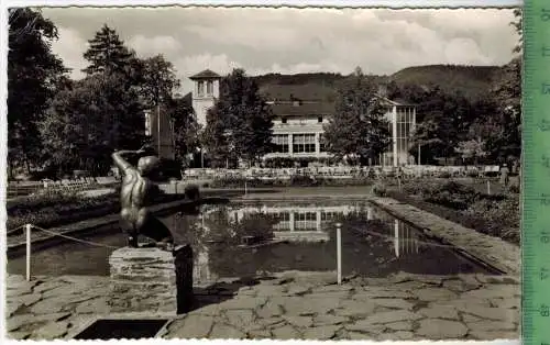 Bad Münster am Stein - Kurgarten, Verlag: Schöning & Co., Lübeck, Postkarte mit Frankatur, mit Stempel, BAD MÜNSTER