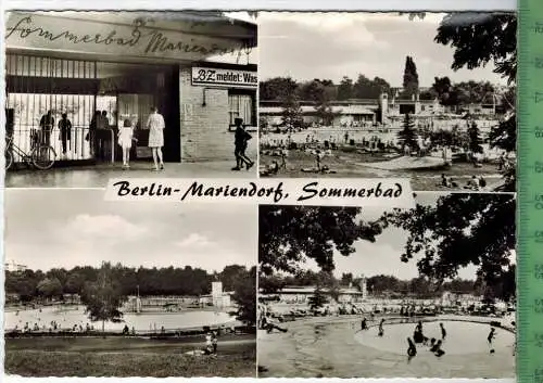 Berlin-Mariendorf, Sommerbad  um 1970/1980,  Verlag: Ursula Horning,  POSTKARTE,  mit Frankatur, mit Stempel, BERLIN