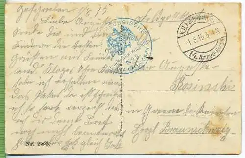 Heldengräber, Friedhof zu Rethel um 1910/1920, Verlag:---,  FELD-POSTKARTE, Stempel mit Adler, Preussische