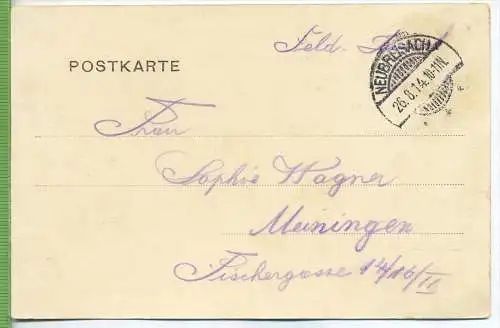 Gruss aus Kaysersberg um 1910/1920,  Verlag: FELD- POSTKARTE ohne Frankatur, mit Stempel, NEUBREISACH 26.8.14