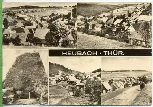 Heubach, 5 Felderkarte um 1960/1970,  Verlag:, VEB Bild und Heimat, POSTKARTE ohne  Frankatur, mit Stempel,