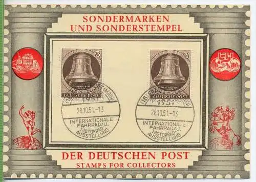 Sondermarken und Sonderstempel, Berlin (West) MiNr. 75 MeF mit Sonderst., Rücks. BRD, MiNr. 149 MiF und Notopfer,