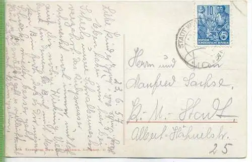 Basteibrücke, um 1950/1960 Verlag: Alwin Keil, Dresden,   POSTKARTE Mit Frankatur, mit Stempel, WALDHEIM 23.6.57   Erhal