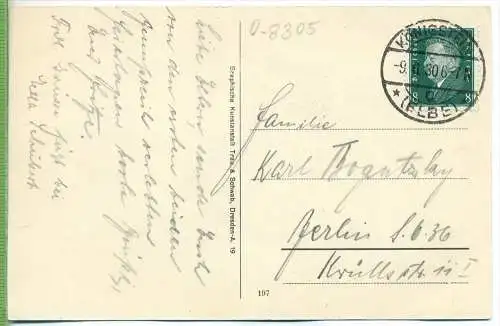 Sächs. Schweiz – Königstein mit Lilienstein (411 M) um 1920/1930, Verlag:, Trau & Schwab, Dresden, POSTKARTE