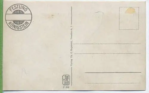 Festung Königstein, Eingangstor um 1920/1930,  Verlag: Th. C. Ruprecht, Dresden, Postkarte Verso, Stempel