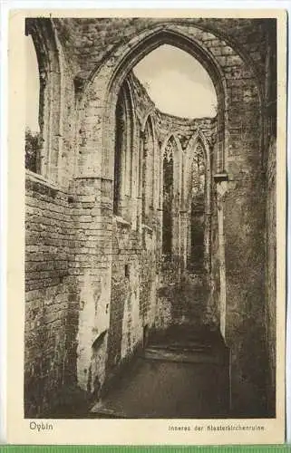 Oybin, Inneres der Klosterkirchenruine um 1920/1930, Verlag: Berta Zillessen, Bautzen POSTKARTE, mit Frankatur,