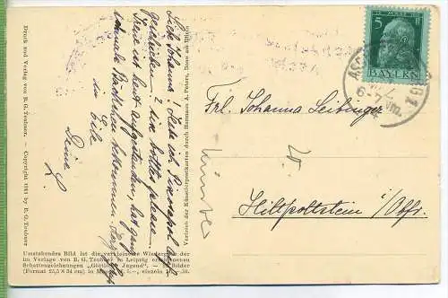 Diefenbach, Göttl. Jugend I. Bl.13 um 1910/1920 Verlag: B.G. Teubner, Postkarte Mit Frankatur, mit Stempel,   Erhaltung:
