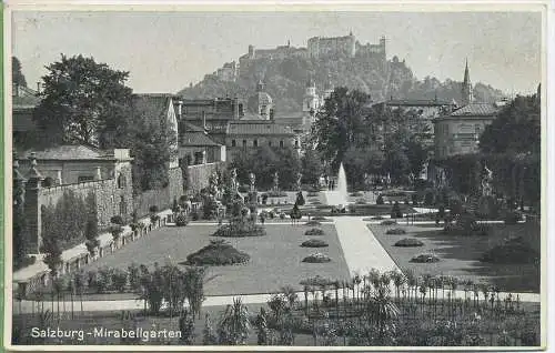 Salzburg - Mirabellgarten um 1930/1940, Verlag:  Hochland , Postkarte mit Frankatur, mit Stempel , SALZBURG, 6.5.39