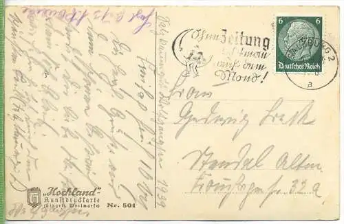 Salzburg - Mirabellgarten um 1930/1940, Verlag:  Hochland , Postkarte mit Frankatur, mit Stempel , SALZBURG, 6.5.39