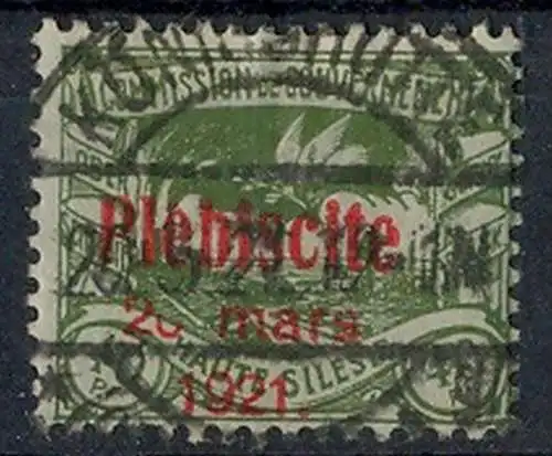 1921 Oberschlesien, Volksabstimmung mit  Bedr. Aufdruck.,  MiNr. 35 gest,   Zustand: I-II