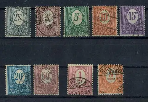 1920 Oberschlesien, Freimarken Ziffern,  MiNr. 1-9 gest, Satz 9 W , Zustand: I-II