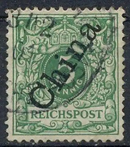 1898,Freimarke 5 Pf mit Bedr.-Aufdruck MiNr. 2II Gest. Gepr.  Zustand: I-II