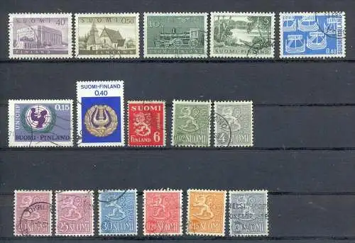 Finnland, Konvol. Briefmarken 16 Stck.,  gestempelt, Zustand: gut