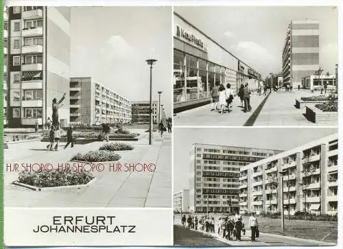 ERFURT, Johannesplatz Dreifelderkarte um 1960/1970 Verlag: Bil und Heimat-Reichenbach Postkarte,  unbenutzte Karte ,  Er