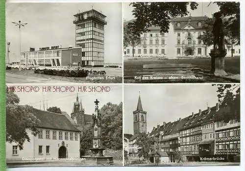 ERFURT, Flugplatz Vierfelderkarte um 1960/1970 Verlag: VEB – Foto – Verlag, Erlbach Postkarte,  unbenutzte Karte ,  Erha