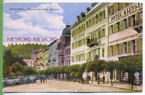 MARIENBAD, Partie beim Hotel “Klinger” um 1920/1930, Verlag: L.W.K.  Postkarte,  unbenutzte Karte ,  Erhaltung: I-II