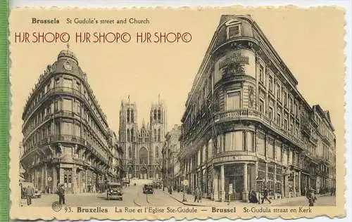 Brussels St. Gudule's street and Church, Verlag:  Postkarte,  unfrankierte Karte ,  Erhaltung: I-II