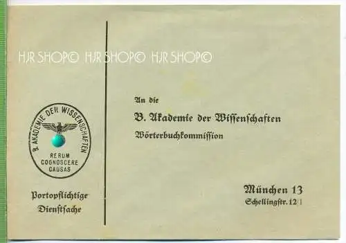 Unfrankierte, Portopflichtige Dienstsache (unben.) um 1930/1940 Verlag:  Briefumschlag  Erhaltung: I-II