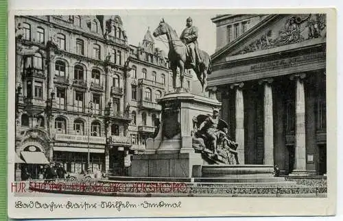 Aachen, Kaiser Wilhelm-Denkmal um1940/1950 Verlag: Schöning&Co. Lübeck,  POSTKARTE ,  mit Frankatur, mit Stempel  Aachen