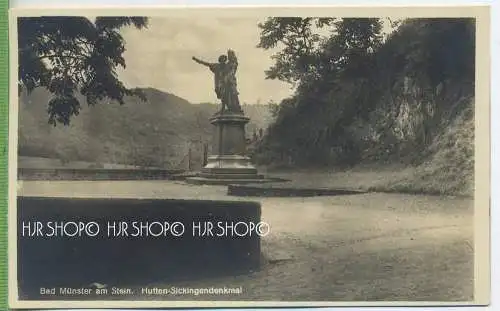 Hutten-Sickingendenkmal um 1930/1940 Verlag: A. Greis jr. POSTKARTE,  mit Frankatur, mit Stempel,