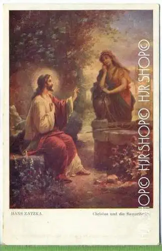 Christus und die Samariterin, Hans Zatzka  Verlag:  W.R.B. & Co., Wien, III, Postkarte, unbenutzte Karte