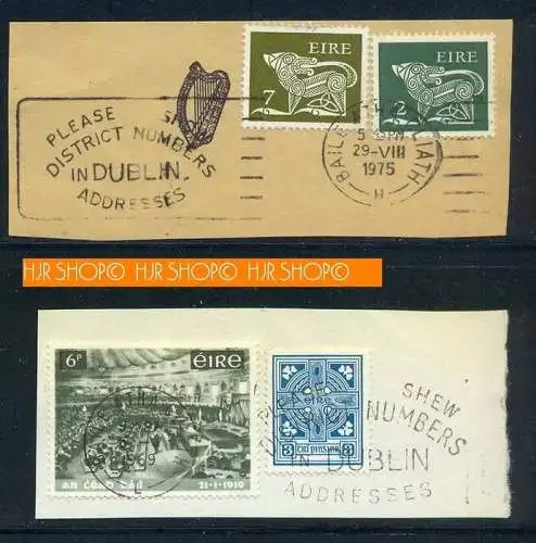 1975, Briefstück mit Marken und Stempel