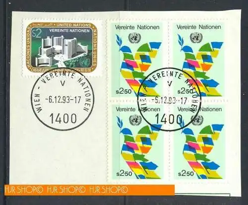 1993, Briefstück mit Marken und Stempel