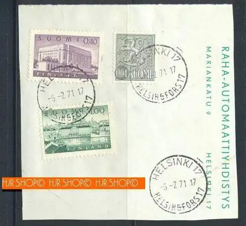 1971, Briefstück mit Marken und Stempel