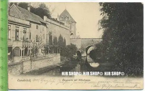 „Osnabrück, Hasepartie mit Vitischanze“  um 1900 /1910   Ansichtskarte,  mit Frankatur, mit Stempel