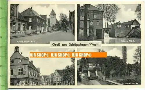 „Gruß aus Schöppingen, Mehrfeldkarte “, Ansichtskarte  um 1940/1950 ungebrauchte Karte