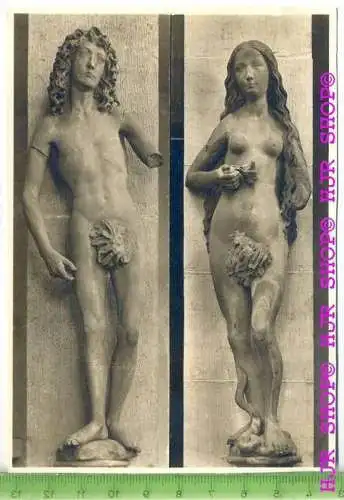 „TILMANN RIEMENSCHNEIDER, Adam und Eva“, um 1950/1960,  Ansichtskarte  ungebrauchte Karte