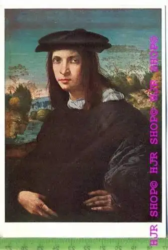 „Franciabigio, Bildnis eines jungen Mannes.“, um 1950/1960,  Ansichtskarte  ungebrauchte Karte