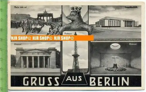 „Gruss aus Berlin“  um 1920/1930    Ansichtskarte  ohne Frankatur, mit Stempel,