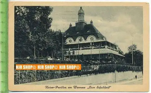 Kaiser-Pavillon am Wannsee, Zum Schultheiß  um 1920/1930    Ansichtskarte  mit Frankatur, mit Stempel, Berlin 2.7.25