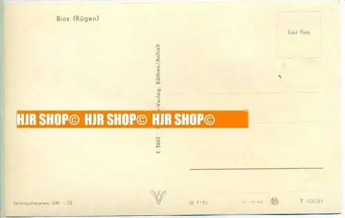 „Binz, Rügen“, um 1950/1960  Ansichtskarte  ungebrauchte Karte