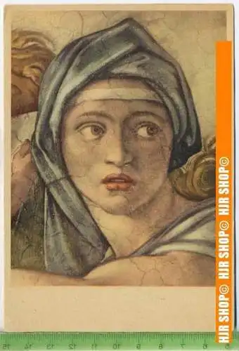 „Michelangelo, Kopf der Sibylle Delphica“, um 1950/1960,  Ansichtskarte,  ungebrauchte Karte