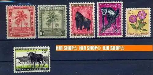 6 x Briefmarken, Ruanda **