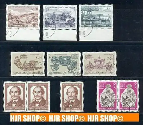 1971,MiNr. 1373-1375 gest, Satz 3 W, 1972 MiNr. 1406-1408 gest., Satz 3 W,  1971 3 x MiNr. 1364 gest., 1971 Paar Minr.13